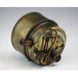 A reproduction Henry Barrow & Co brass pocket sextant, 20th century, the cylindrical cover
