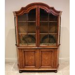 An 18th century Dutch walnut and floral marquetry side cabinet, profusely inlaid with chequered