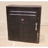 A 1930's painted metal 'Odeonesque' RCA wall mounted cinema cabinet, the rectangular cabinet with