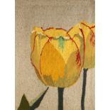 Ros Hornbuckle (Contemporary British), 'Tulip', Hand woven wool tapestry, Unsigned, 100cm x 74cm,