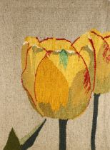 Ros Hornbuckle (Contemporary British), 'Tulip', Hand woven wool tapestry, Unsigned, 100cm x 74cm,