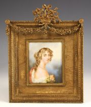 English school (late 18th or early 19th century), A bust length portrait miniature depicting a young