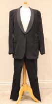 A gentleman's dinner suit by Bernards, 20th century, single breasted jacket with shawl collar,