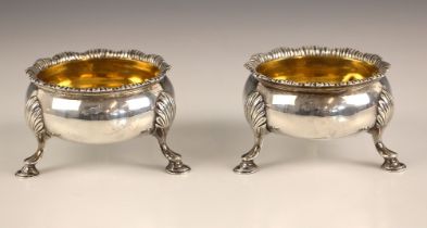 A pair of George III silver open salts, David Hennell I and Robert Hennell I, London 1767, the