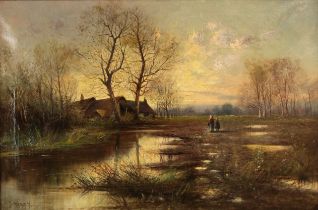 M Hardy (British, late 19th century), 'Nr Hoddlesdon (Herts)', Oil on canvas, Signed lower left,