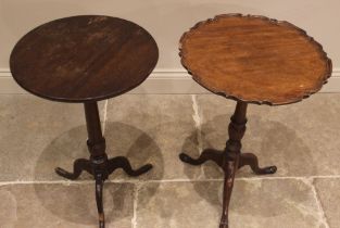 A Chippendale revival mahogany 'pie crust' wine/lamp table, 20th century, the shaped circular top