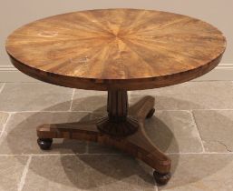 An early Victorian rosewood and mahogany centre table, circa 1840, stamped M. Willson, 68 Great