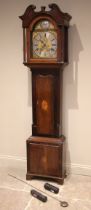 A mahogany cased eight day longcase clock, 18th century, with applied plaque signed 'Richard