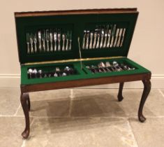 A canteen of silver plated cutlery, mid 20th century, the flatware with six place pembury style