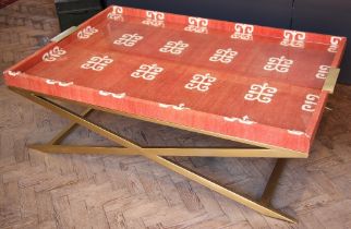 An Oka 'Sulamani' tray top kilim coffee table, early 21st century, the galleried rectangular top