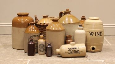 A one gallon salt glazed stoneware flagon for the Birkenhead Brewery Co Ltd, of typical form, with