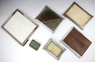 A selection of six silver and silver coloured mounted photograph frames, including a silver mounted