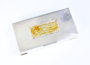 A George VI silver cigarette box, Garrard and Co Ltd, London 1939, the engine turned decorated