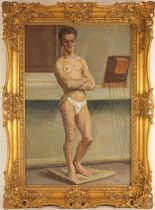 Manner of Duncan Grant (Camden Town Group, Bloomsbury Group, 1885-1978), Full length portrait of a