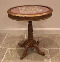 A French Louis XVI style giltwood and gesso pedestal occasional table, late 18th/early 19th century,