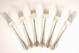 A set of six silver George VI Pembury pattern table forks, Atkin Brothers, Sheffield 1937, with Rd