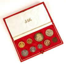 A proof South African coin set, dated 1968, with a two rand coin, a one rand coin and others, issued