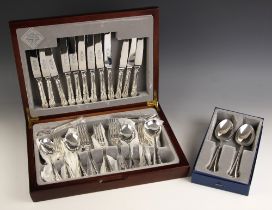 A canteen of silver plated Dubarry pattern flatware, the six person cutlery comprising teaspoons,