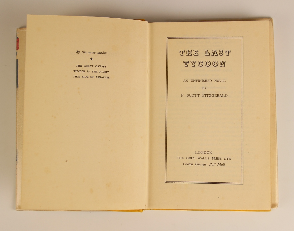 Fitzgerald (F. Scott), THE LAST TYCOON, UK first edition, yellow cloth boards, gilt title to - Image 2 of 2