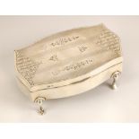 A George V silver jewellery box, Charles S Green and Co Ltd, Birmingham 1927, the shaped florally