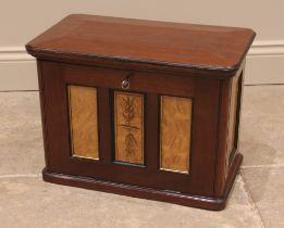 A Victorian table top specimen/collectors chest, the mahogany case inset with satin walnut panels,