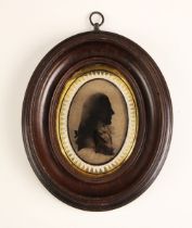 English school (late 18th century), An oval bust length portrait silhouette in the manner of Isabel