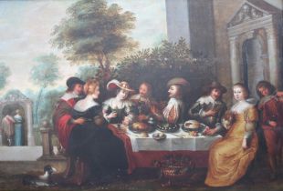 Circle of Christoph Jacobsz van der Lamen (1605-1651), Ladies and gentlemen attending a supper party