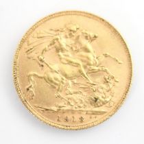 A George V full sovereign, dated 1913, 8gms