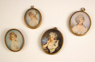 English school (late 18th century), A half length portrait miniature depicting a lady facing