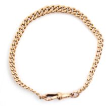 A 9ct rose gold curb link bracelet, the graduated links and with lobster clasp fastening, links