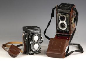 A Franke & Heidecke Rollei Rolleiflex TLR Synchro-Compur medium format camera, serial number