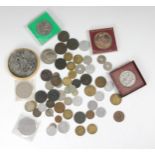 A collection of coins, English & European coins and medallions including a Netherlands 1945