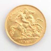 An Edward VII half sovereign, dated 1910, 4gms