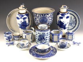 A collection of Chinese porcelain blue and white porcelain, to include a pair of Qianlong saucer