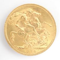 A George V full sovereign, dated 1914, 8gms