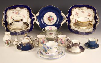 A collection of tea wares to include: a Shelley trio in the 'Georgian' pattern, pattern no. 13360,