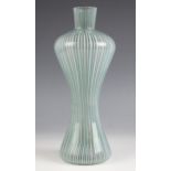 A Gio Ponti/Venini style 'a canne' glass vase, mid 20th century, of waisted form with flared