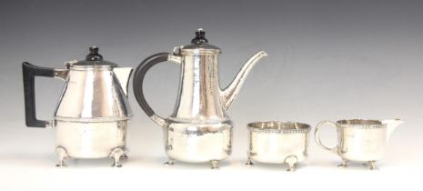 A George VI silver part coffee service, Albert Edward Jones, Birmingham 1939, 1943 and 1946,