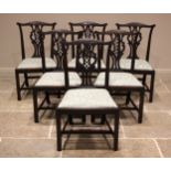 A set of eight mahogany Chippendale revival dining chairs, late 19th century, each chair with a