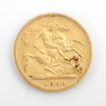 A Victorian half sovereign, dated 1894, 4gms