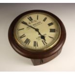 A mahogany cased fusee railway type clock, signed 'John Walker, 1 South Molton St, London',