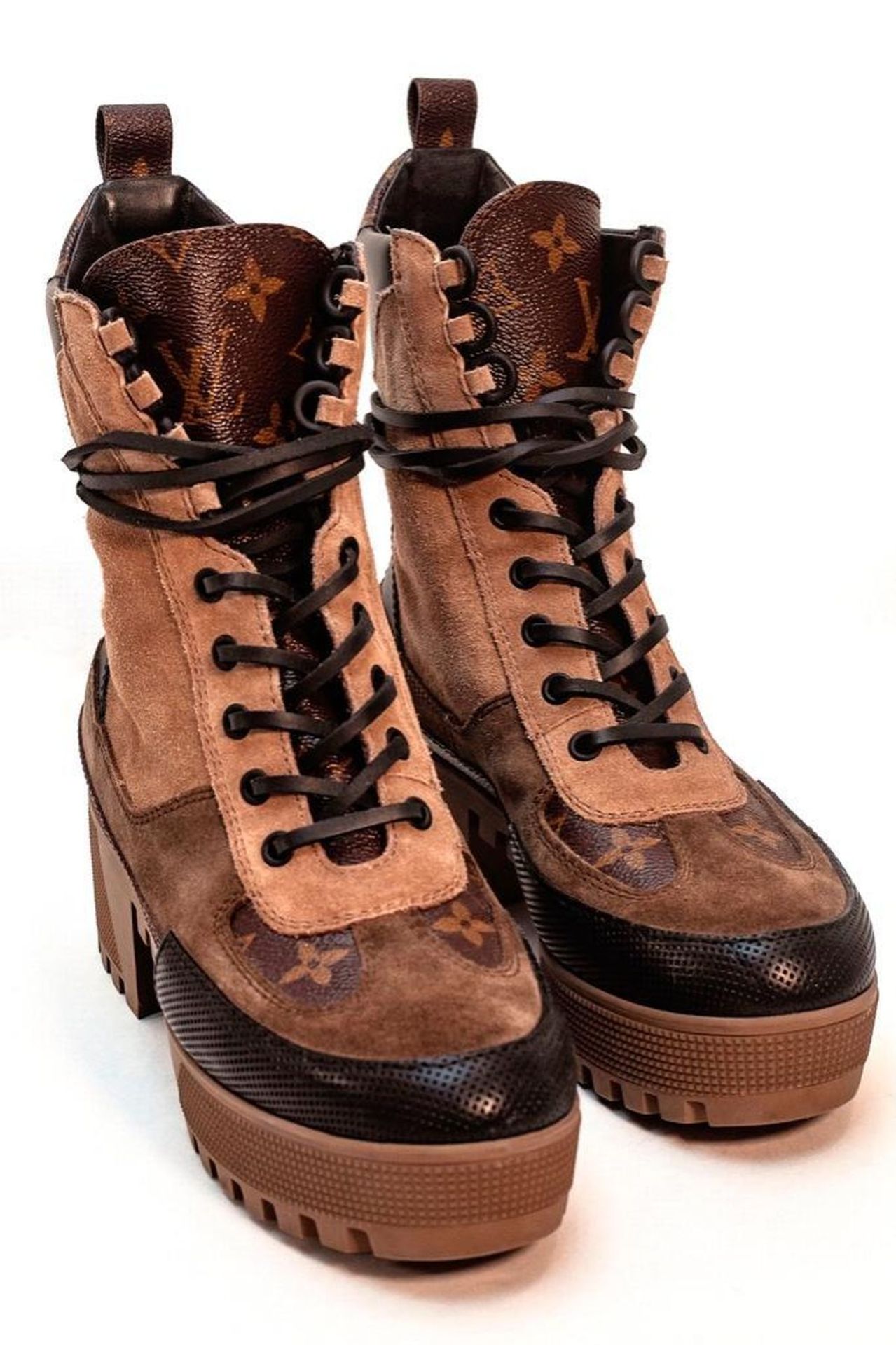 Brown Louis Vuitton Laureate Angle Boots - Image 2 of 9