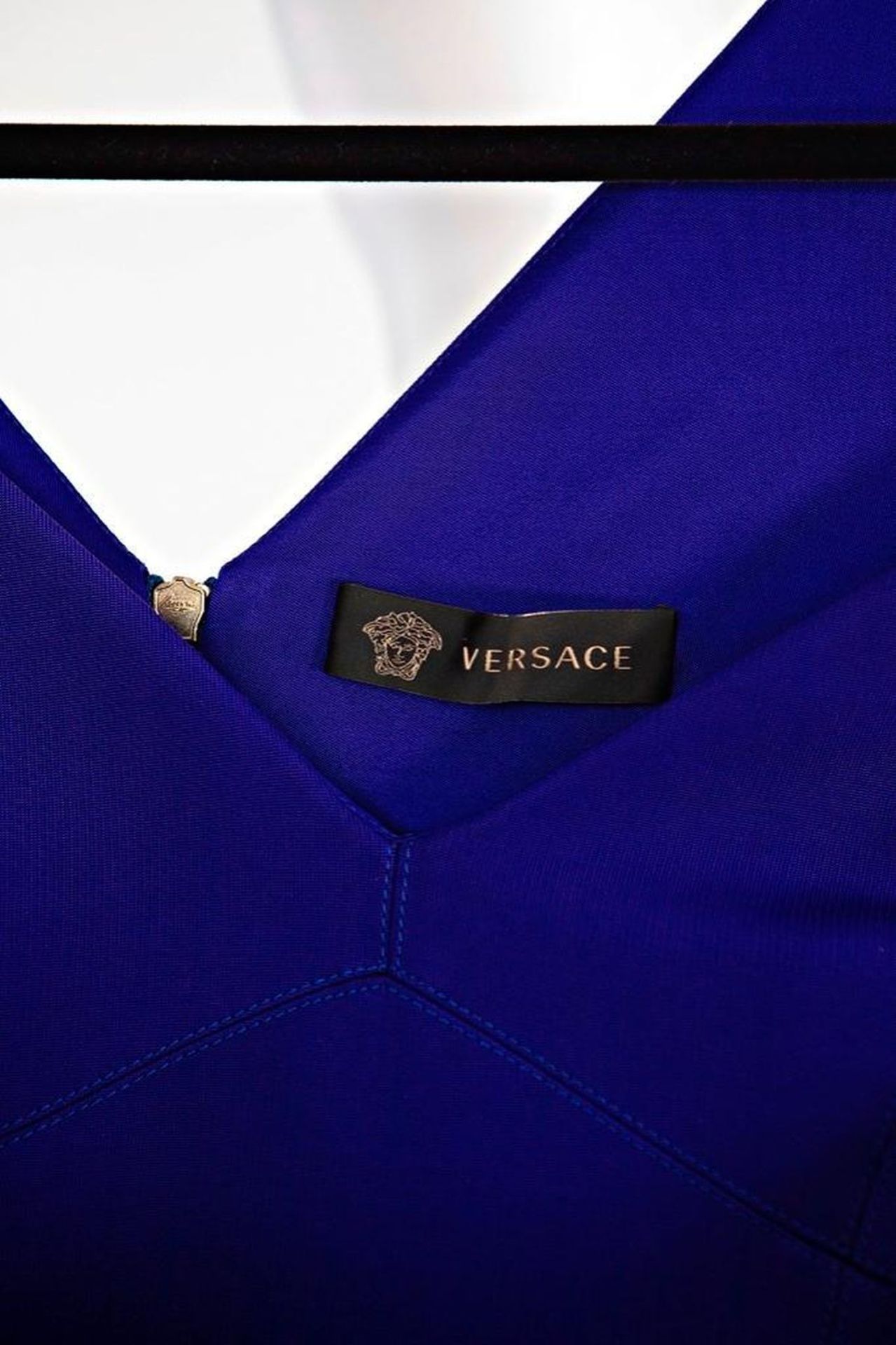 Blue Versace Midi Dress - Image 2 of 6