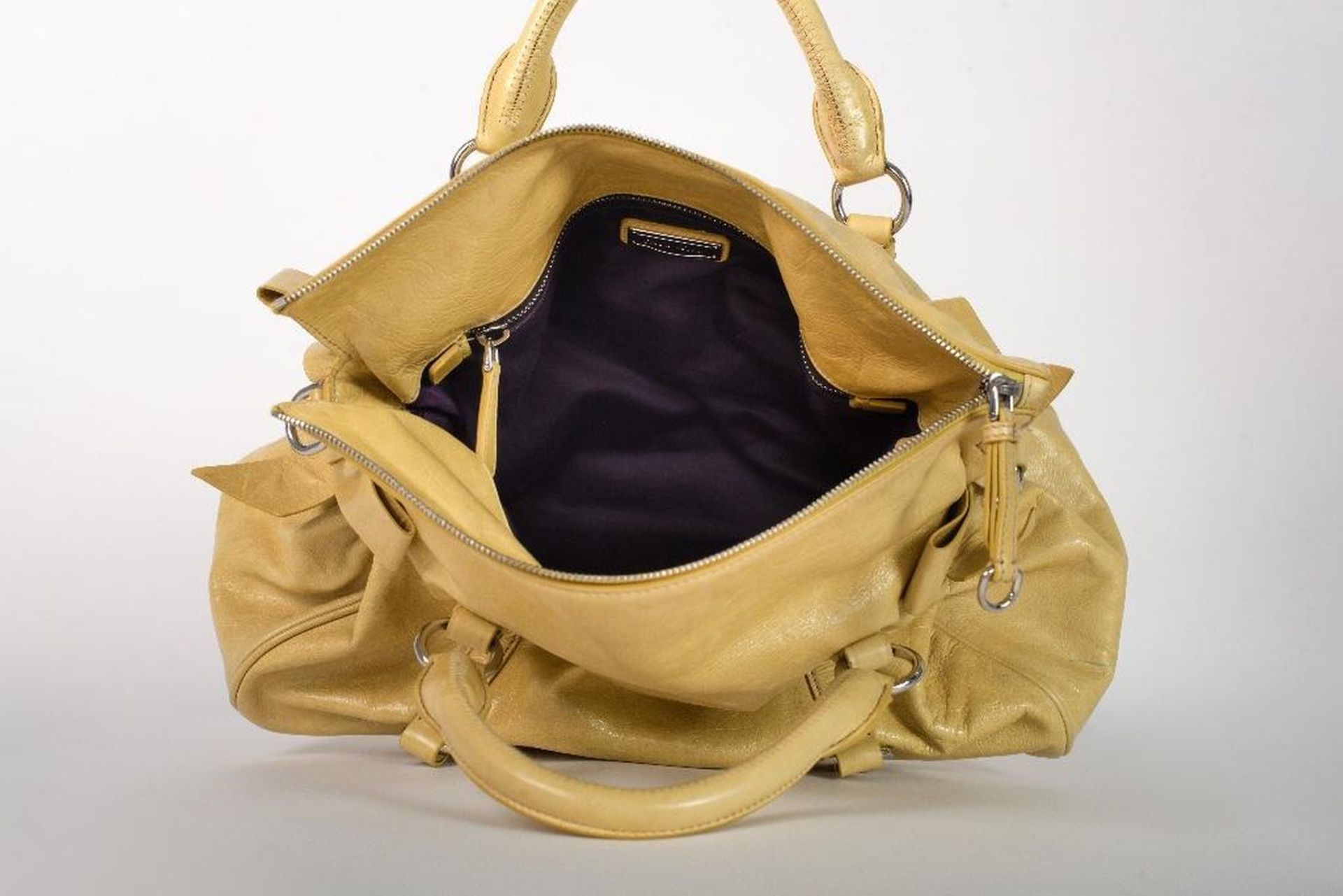 Miu Miu Vitello Lux Yellow Leather Handbag - Image 10 of 23