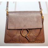 Chloe Faye Day Handbag Grey Suede