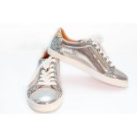 Silver Louboutin Crystal Sneakers