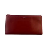 Celine Red Leather Trio Clutch Bag