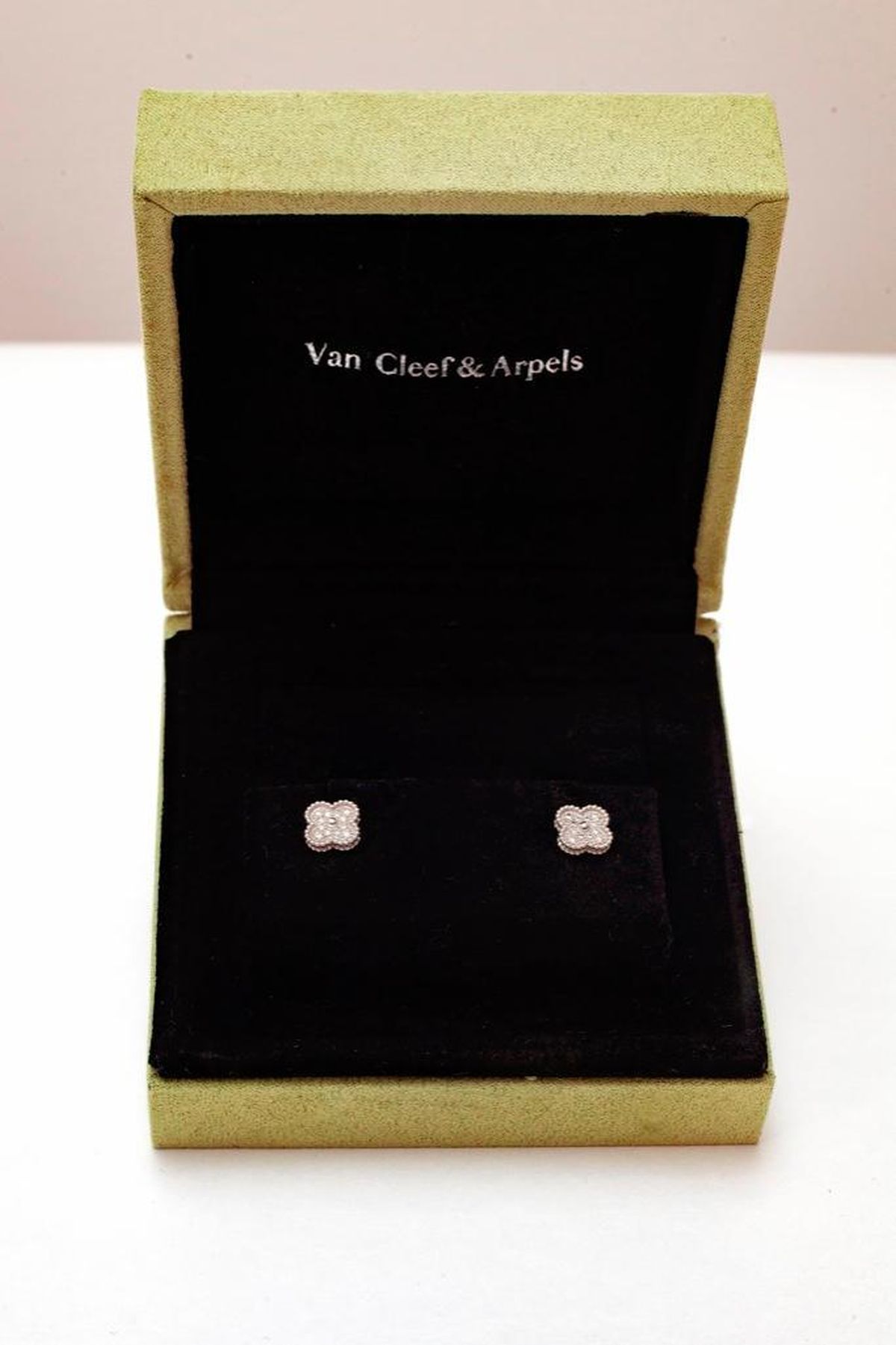 Van Cleef & Arpels Vintage Diamond Alhambra Earring Studs - Image 6 of 7