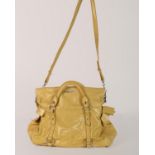 Miu Miu Vitello Lux Yellow Leather Handbag