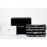 Chanel Black & Silver Stripe Sequin Reissue Shoulder Bag